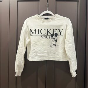 Zara White Mickey Mouse Sweater